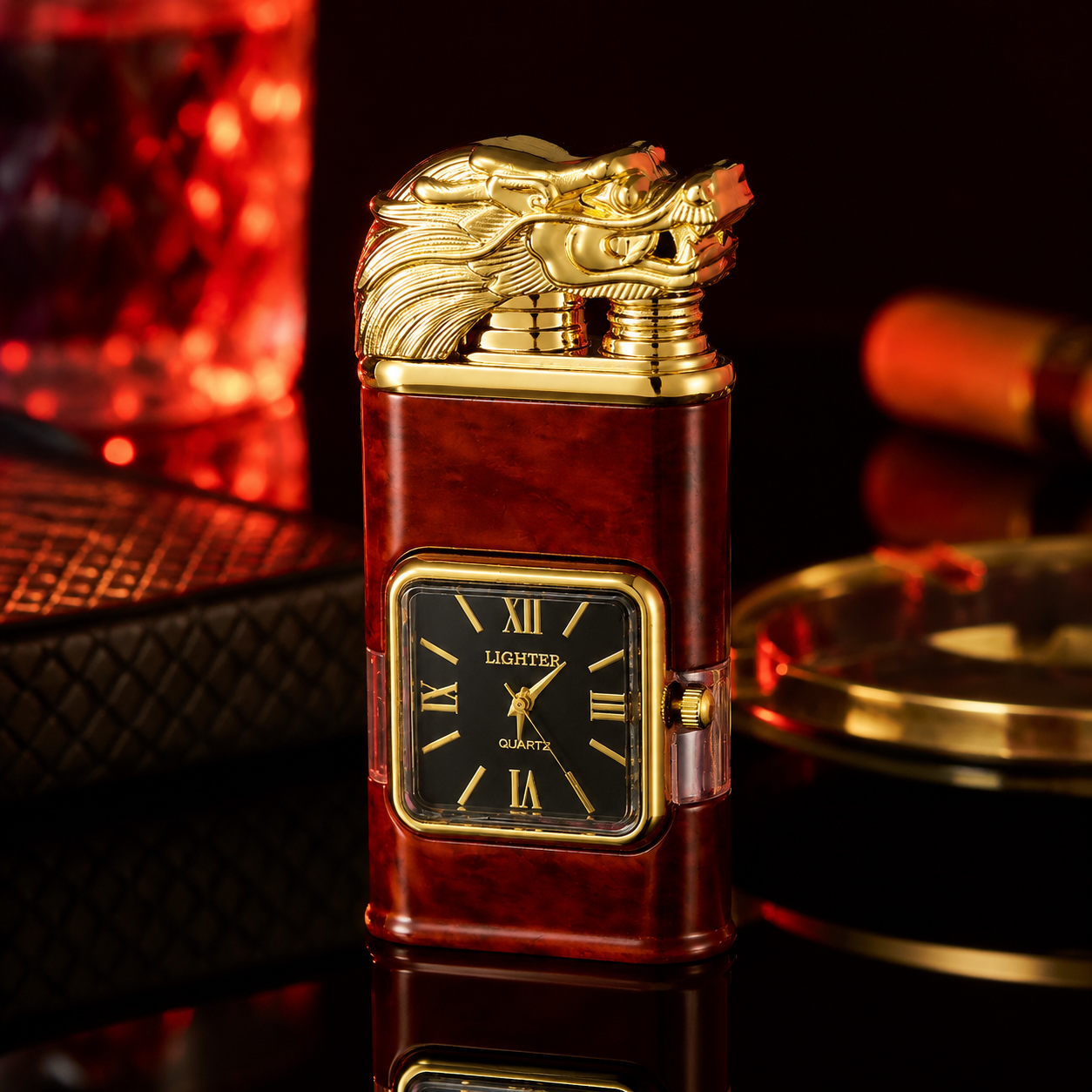 Vintage Watch Bezel Windproof Jet Flame Lighter