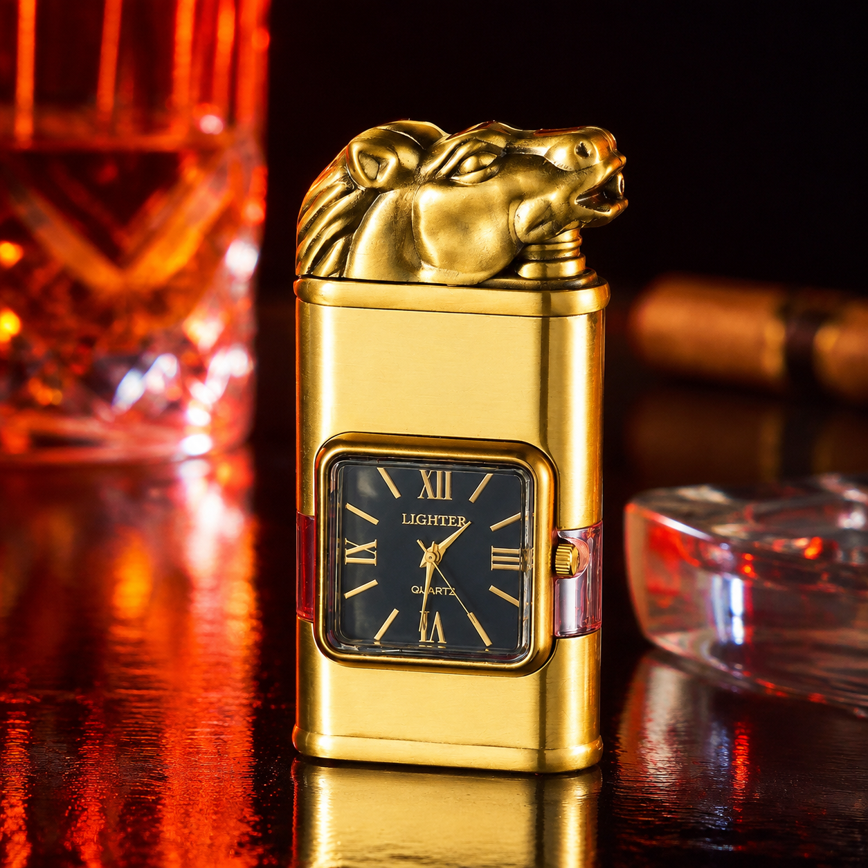 Vintage Watch Bezel Windproof Jet Flame Lighter