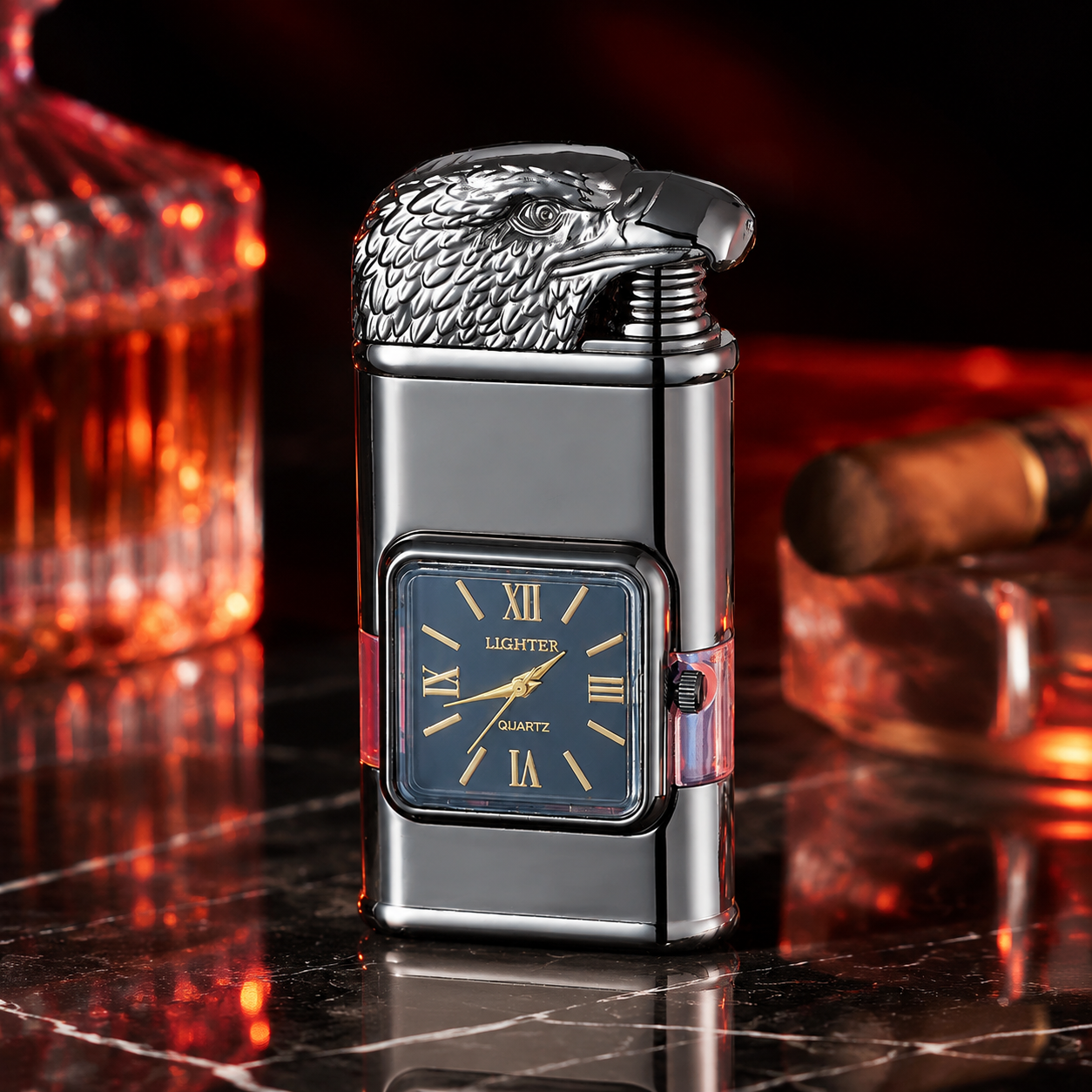 Vintage Watch Bezel Windproof Jet Flame Lighter
