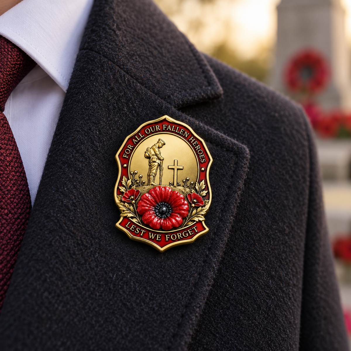 Limited Edition Red Poppy Remembrance Brooch – For All Our Fallen Heroes