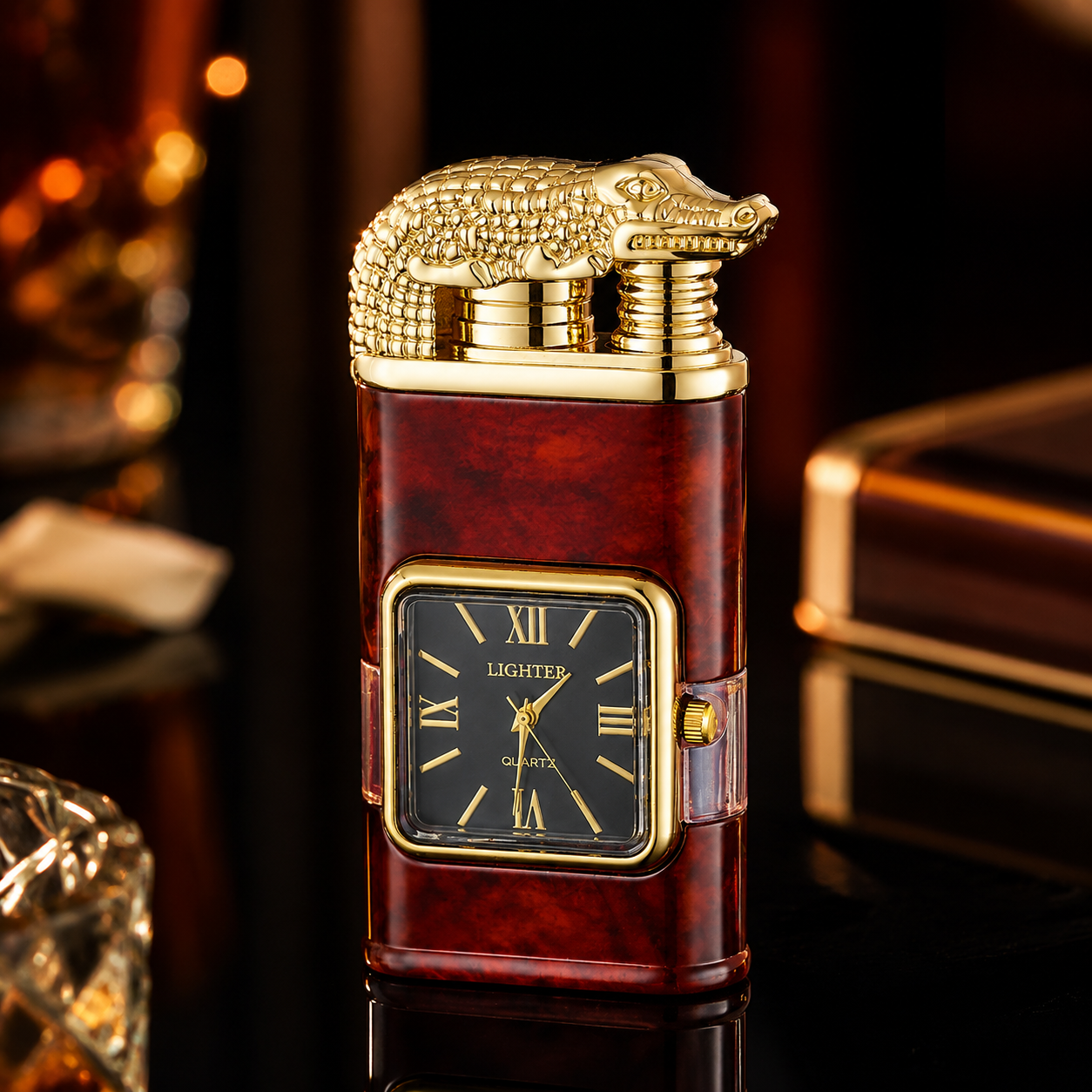 Vintage Watch Bezel Windproof Jet Flame Lighter