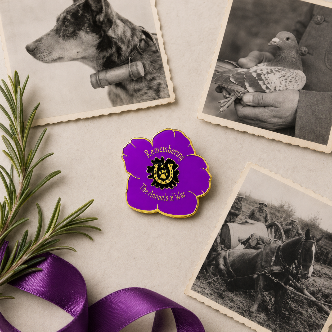 🐾🌺 Remembering The Animals Of War Remembrance Brooch