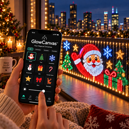 🎄 GlowCanvas Smart Christmas Curtain Lights – App-Controlled DIY Animated LED Display