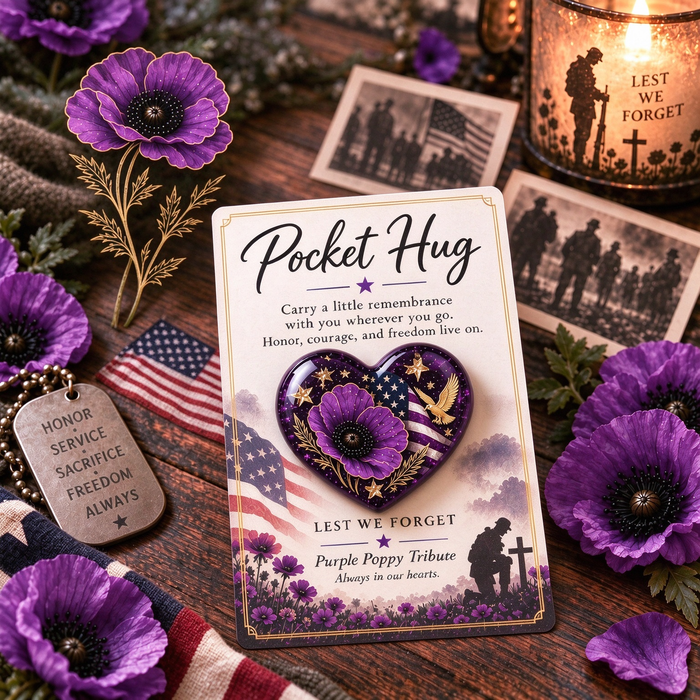 Purple American Patriot Pocket Hug design