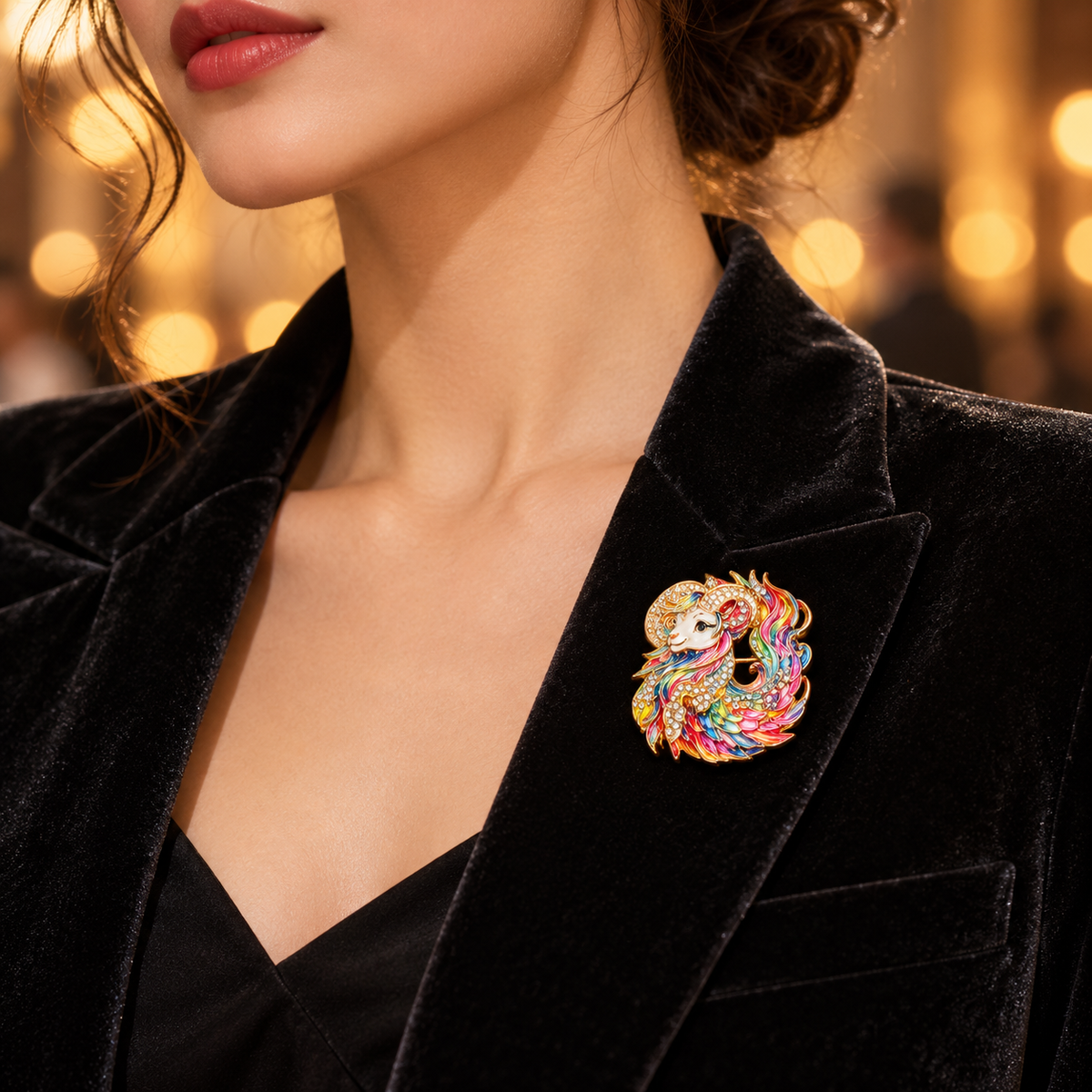 Luxury Zodiac Enamel Brooch – Choose Your Sign