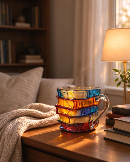 3D Glass Book Mug 📚☕