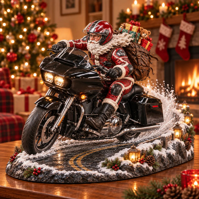 Black Highway Rider Santa motorcycle keepsake