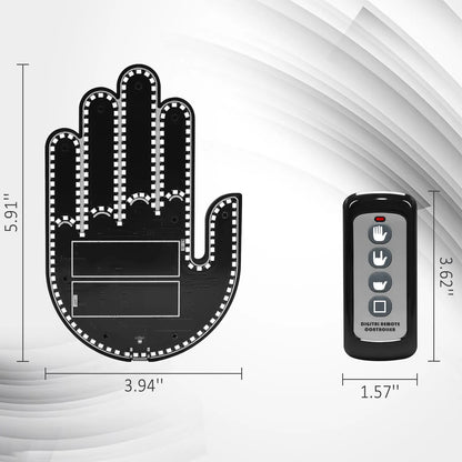 DIBMS Remote Control LED Car Gesture Light – Rechargeable Finger Hand Sign for Rear Window