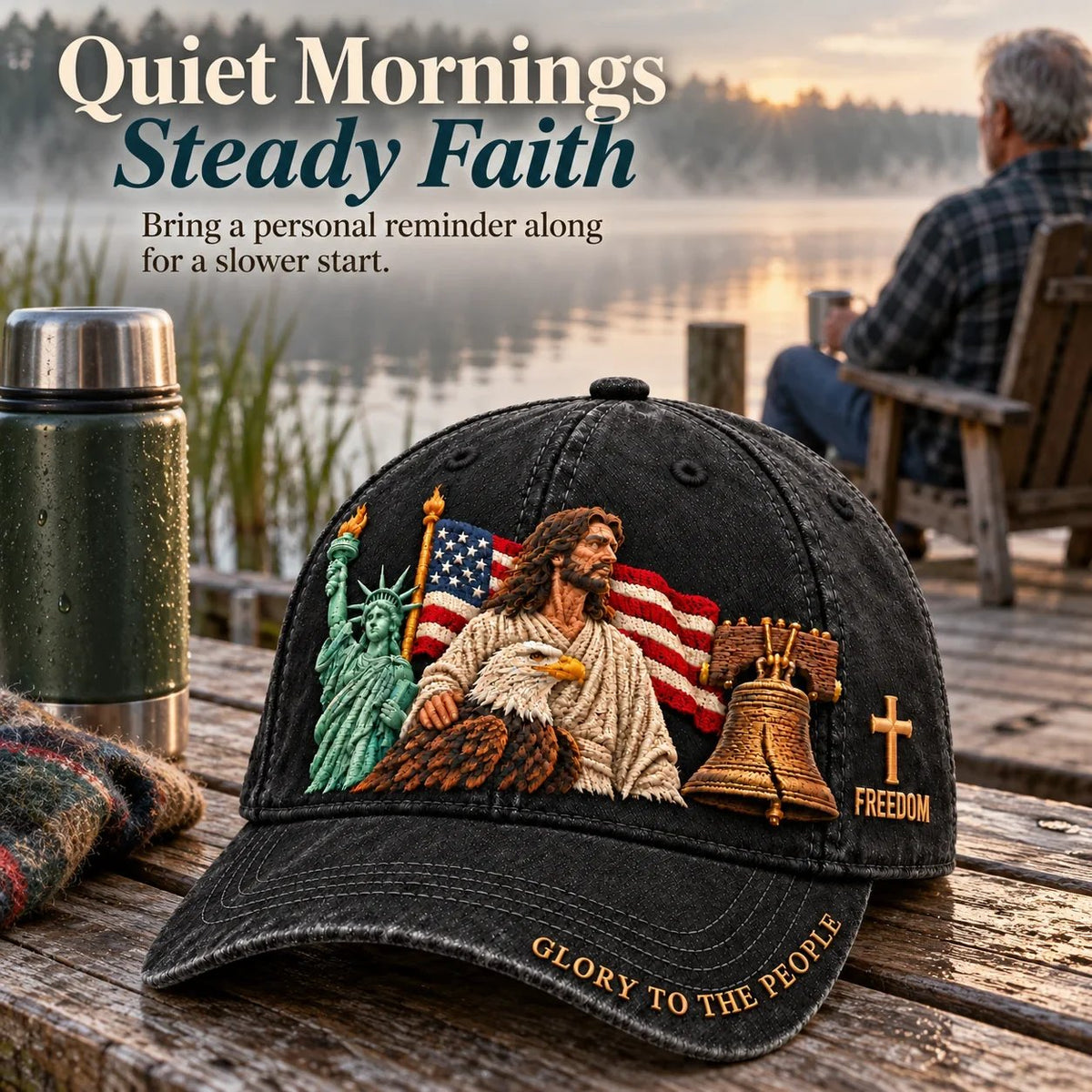 ✝️🇺🇸 Faith & Freedom American Heritage Embroidered Cap