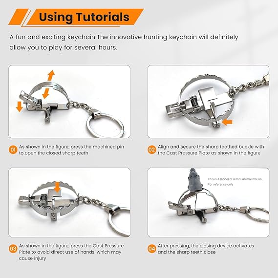MINI Bear Trap Keychain - That Works Fun Trick Mouse Trap