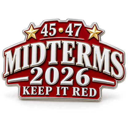 🇺🇸 Premium 3D Metal '45-47 Keep It Red' 2026 Midterms Car Emblem | Heavy-Duty Bumper Badge