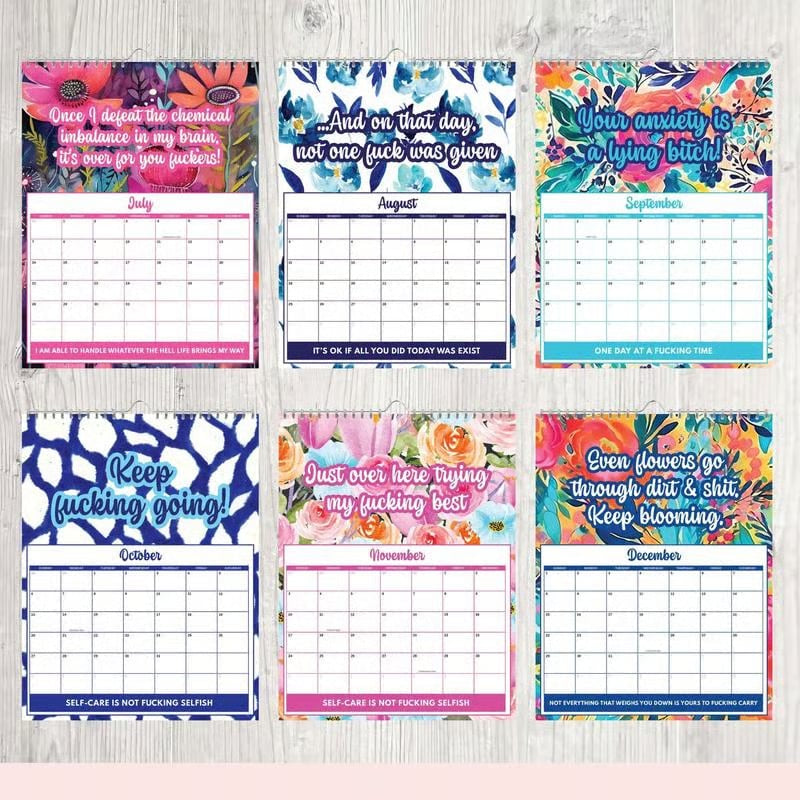 July through December calendar pages
