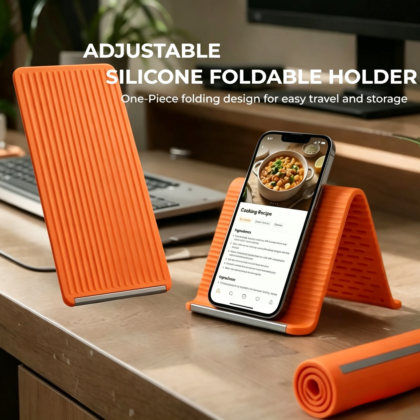Flexible Silicone Phone Holder Stand - Bendable Rollable Foldable Design