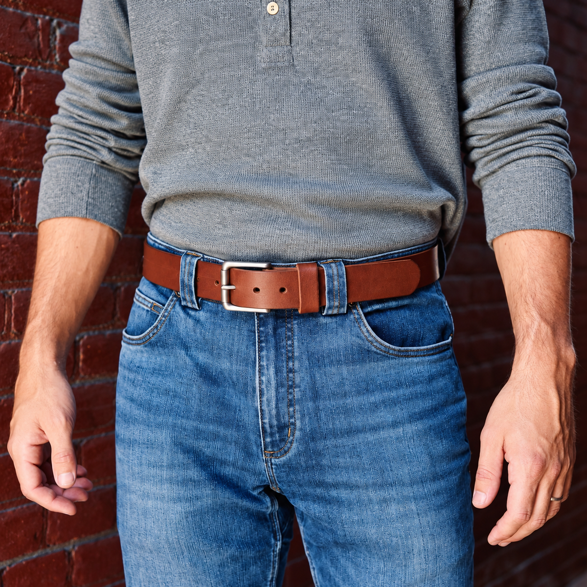 🔥 100% Handmade Full-Grain Buffalo Leather Belt – Built to Last