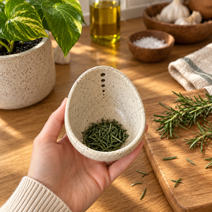 Pottery Herb Stripper – Handmade Ceramic Herb Stripping Tool