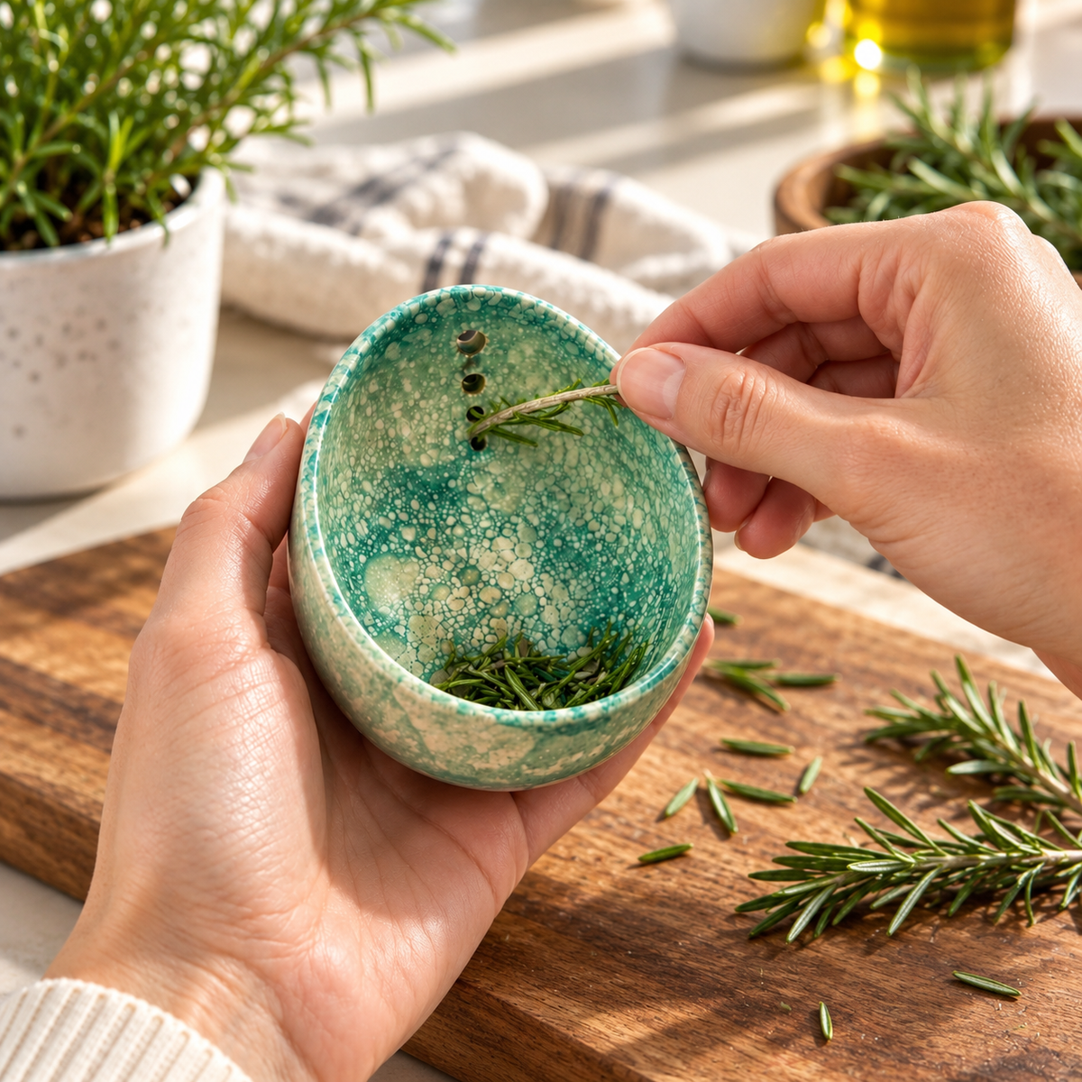 Pottery Herb Stripper – Handmade Ceramic Herb Stripping Tool