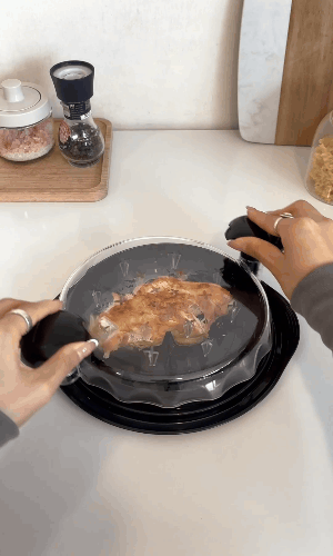 Chicken shredder in action