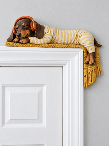 Sleeping Dachshund Door Topper