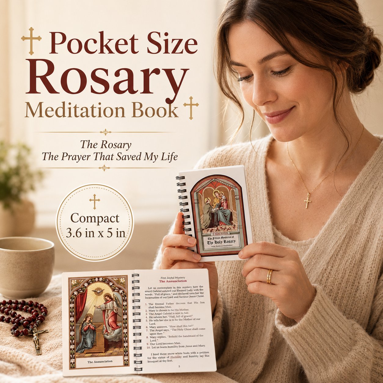 🔥LAST DAY 49% OFF - ✝️Pocket Size Rosary Meditation Book❤️The Rosary The Prayer That Saved My Life