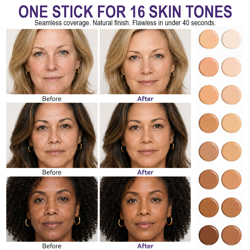2-in-1 Color-Adapting Foundation Stick – Lightweight Coverage & Natural-Looking Finish