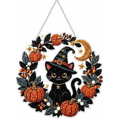 Halloween Witch DIY Diamond Art Window Suncatcher - Halloween Pearl Art Kit