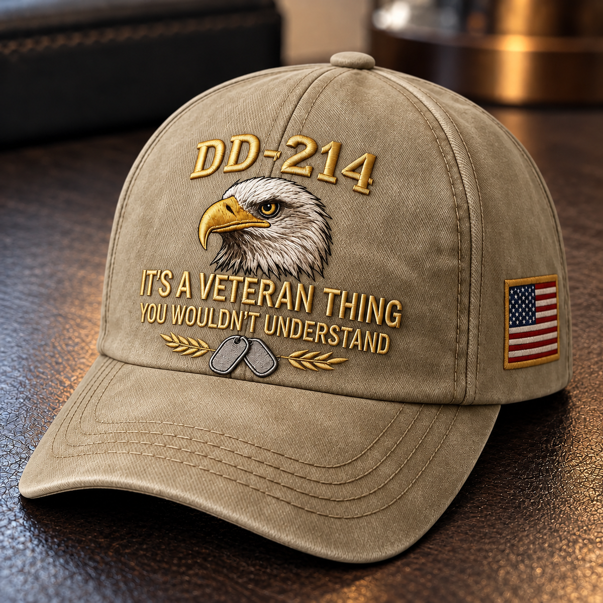 100% Handmade DD-214 Veteran Honor Embroidered Cap(𝐂𝐡𝐚𝐝 𝐒𝐦𝐢𝐭𝐡 𝐇𝐚𝐧𝐝𝐦𝐚𝐝𝐞®)
