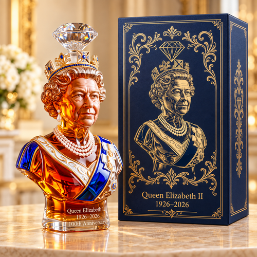 👑QUEEN ELIZABETH II 100TH ANNIVERSARY WHISKEY BOTTLE