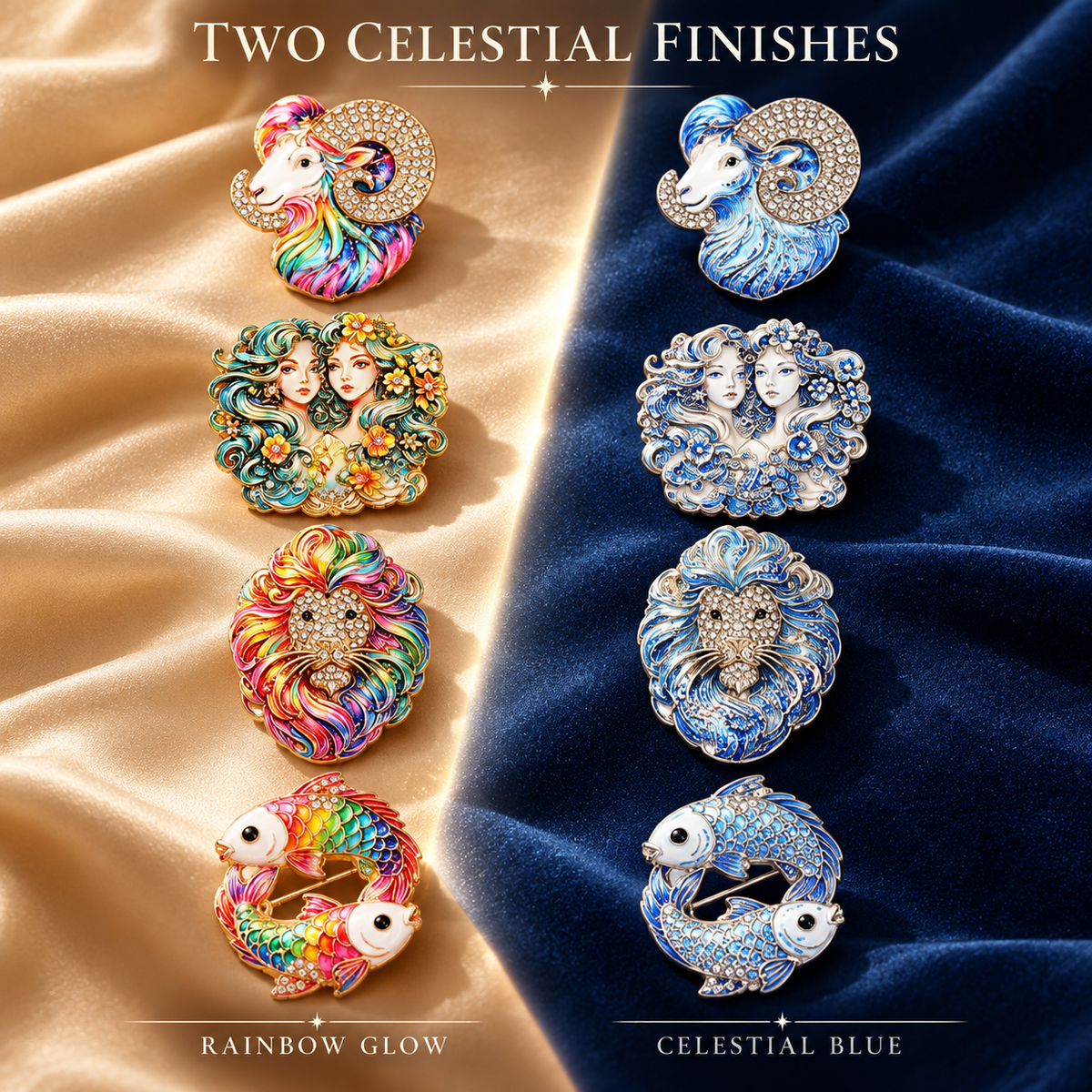 Luxury Zodiac Enamel Brooch – Choose Your Sign