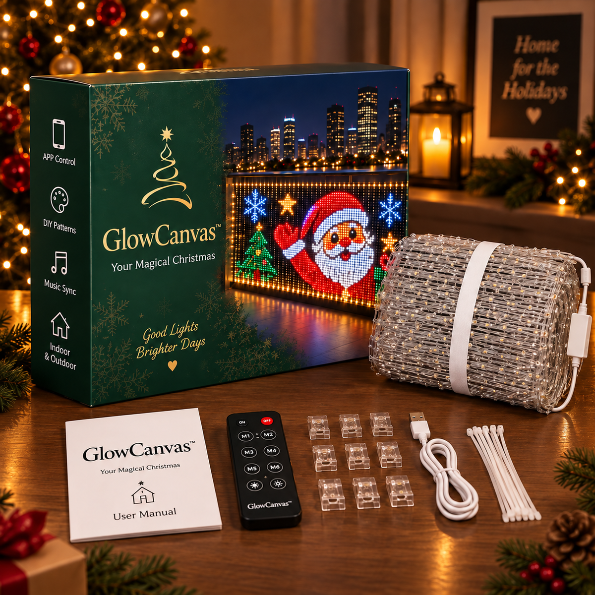 🎄 GlowCanvas Smart Christmas Curtain Lights – App-Controlled DIY Animated LED Display
