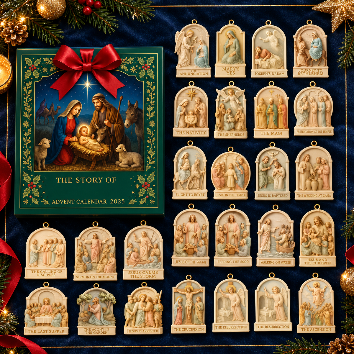 2026 Story of Jesus – 24 Days of Faith & Wonder Advent Calendar with 24 Unique Biblical Scene Miniatures, Christian Christmas Collectible Gift