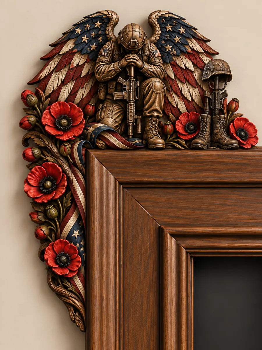❤️‍🔥Patriotic American Flag & Cross& Veteran Door Frame Corner Decor