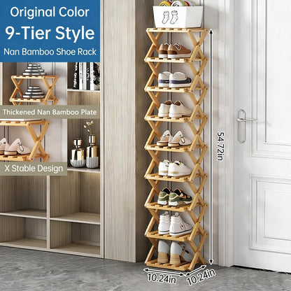The 9-Tier No-Assembly Bamboo Rack ! ✨👟