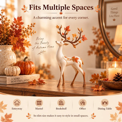 Autumn Leaf Antler Deer Figurine🦌