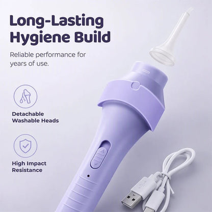 👂 LED Ear Wax Vacuum Cleaner with 65 kPa Suction & Washable Silicone Tips