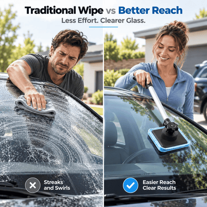 Dual Magnetic Car Windshield Cleaner | Streak-Free Auto Glass Cleaning Kit