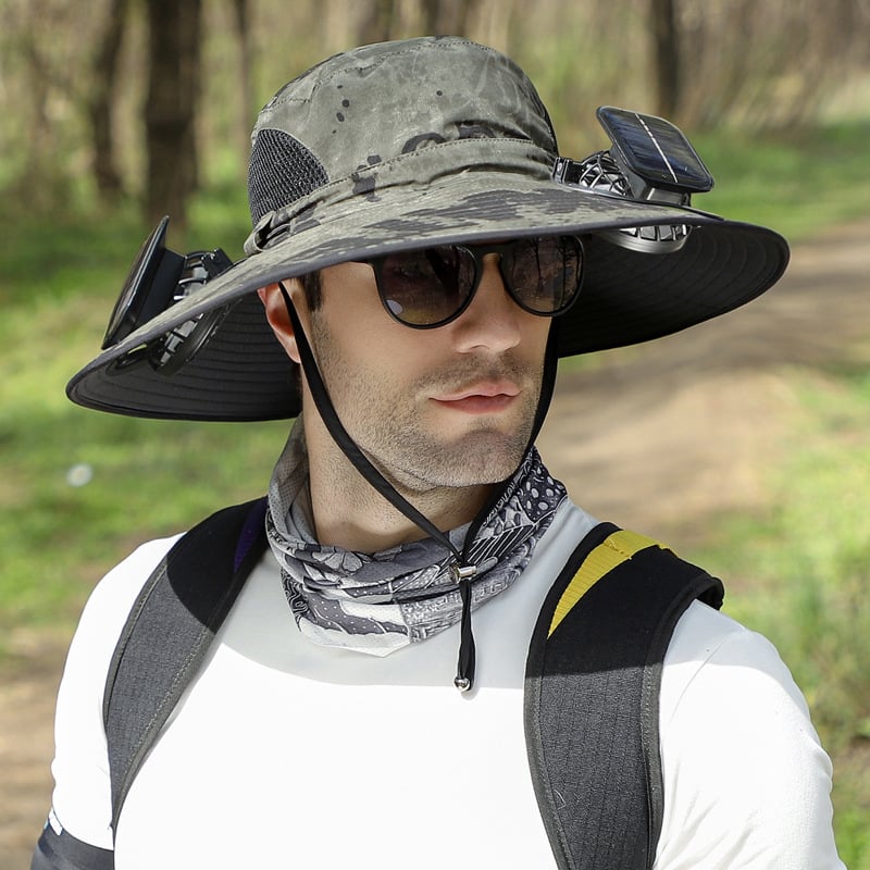 🔥Last Day Sale🔥 - Outdoor Wide Brim Sun Hat With Solar Fan