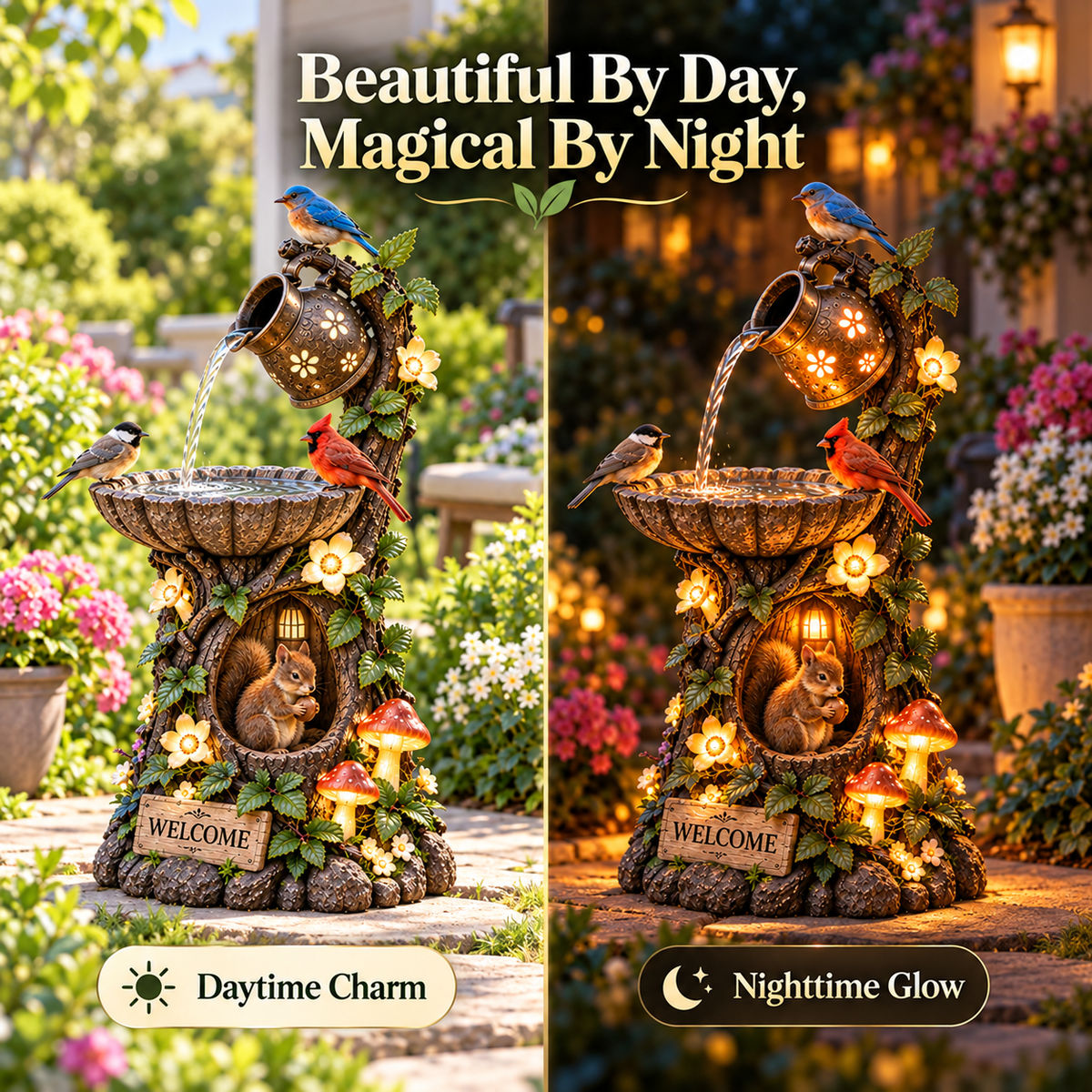 ⏰ Limited Stock 49% OFF - 🐿️ Solar Birdbath Fountain Garden Decor