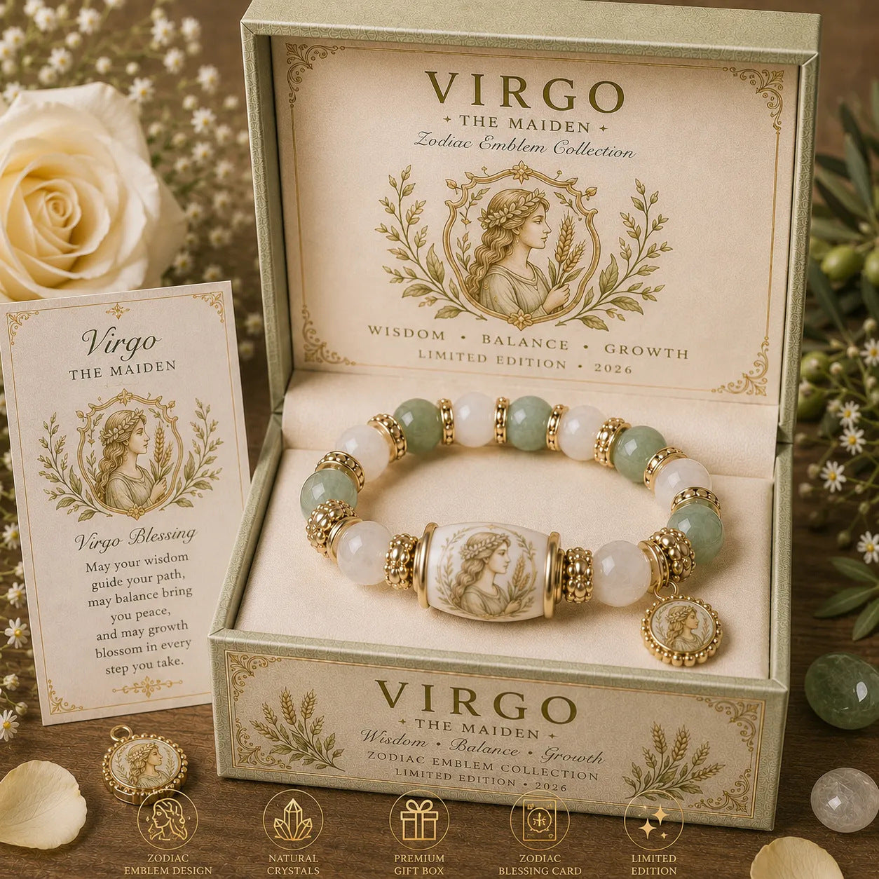 🔥🔥Limited Edition💫 12 Zodiac Bracelet – Natural Chalcedony, Your Sign, Your Energy
