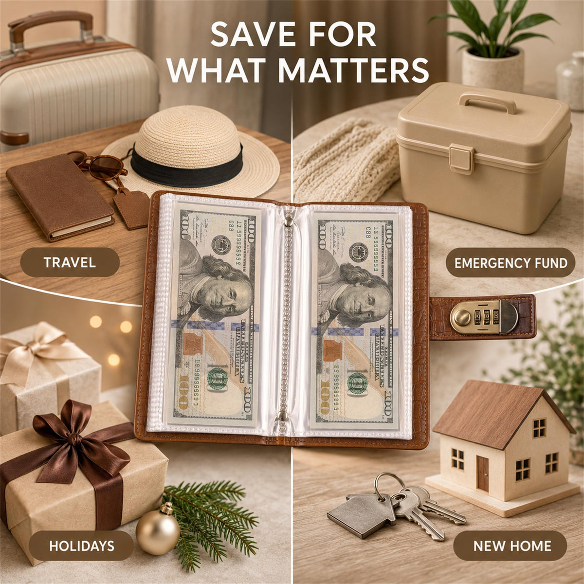 Lockable Cash Savings Binder & Budget Organizer