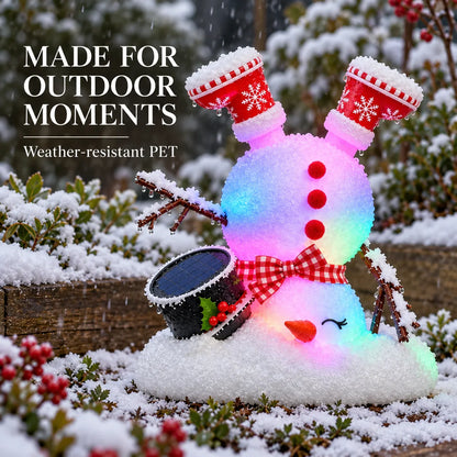 ⛄Waterproof Solar Snowman Figurine Light