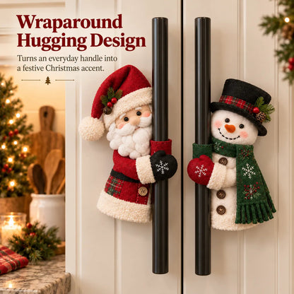 ☃️🎅 Christmas Santa & Snowman Handle Huggers – Set of 2