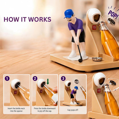 🎖️Golf Bottle Opener Game, Automatic Beer Cap Launcher & Catcher