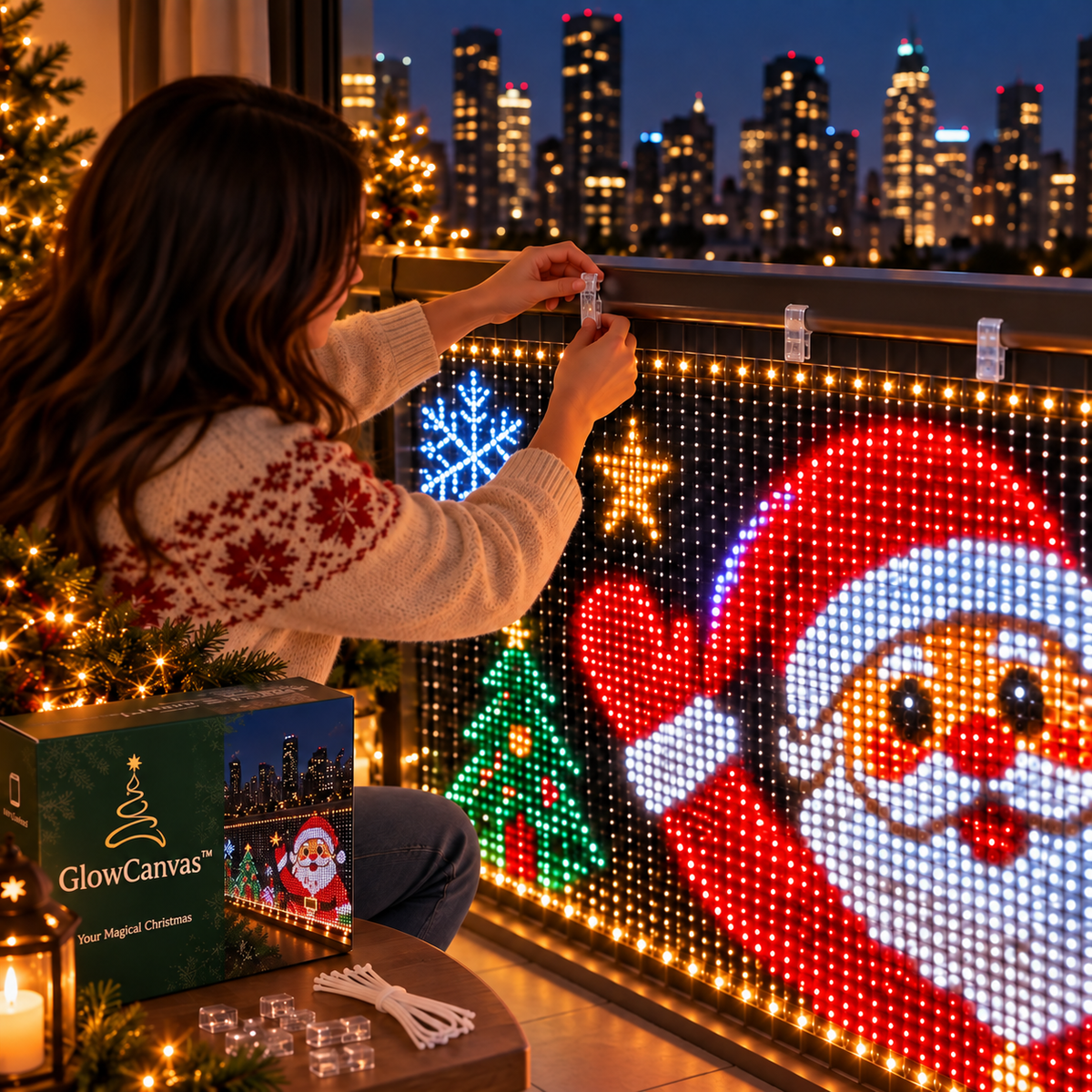 🎄 GlowCanvas Smart Christmas Curtain Lights – App-Controlled DIY Animated LED Display