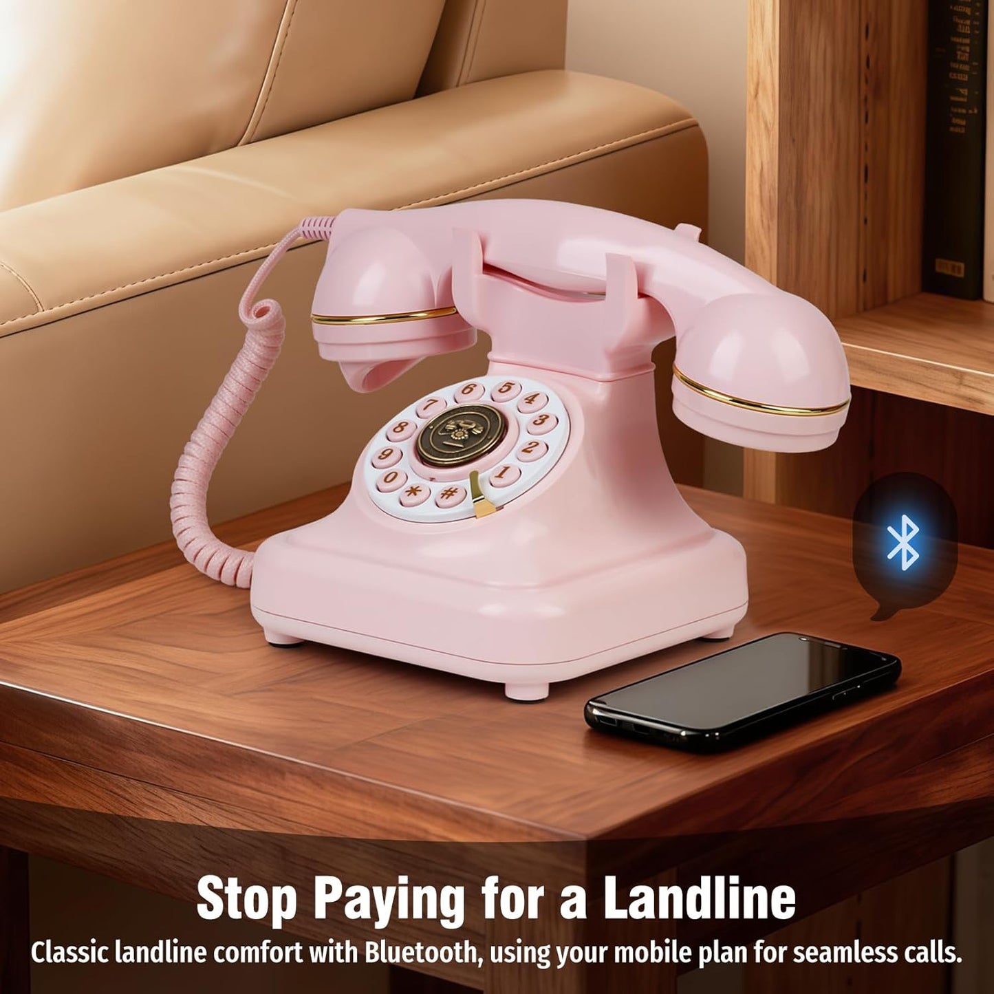 ☎️🌈 Vintage Old Fashioned Telephone with Speakerphone & Volume Control 📞