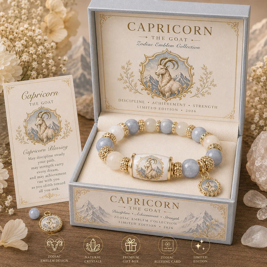 Capricorn zodiac chalcedony bracelet
