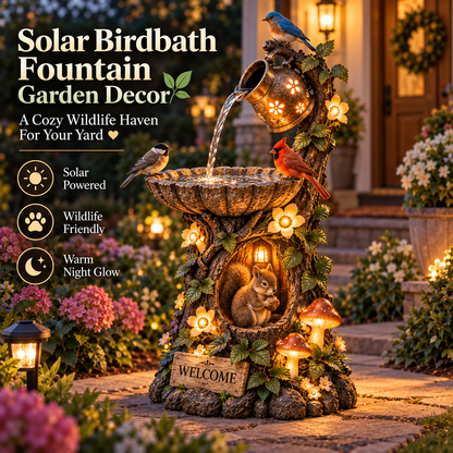 ⏰ Limited Stock 49% OFF - 🐿️ Solar Birdbath Fountain Garden Decor