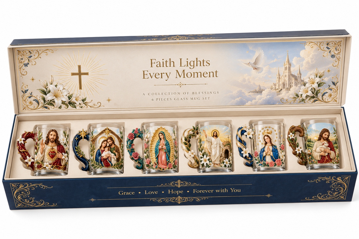⏳ Last Day 49% OFF – ✝️ 3D Christian Devotional Glass Mug Collection