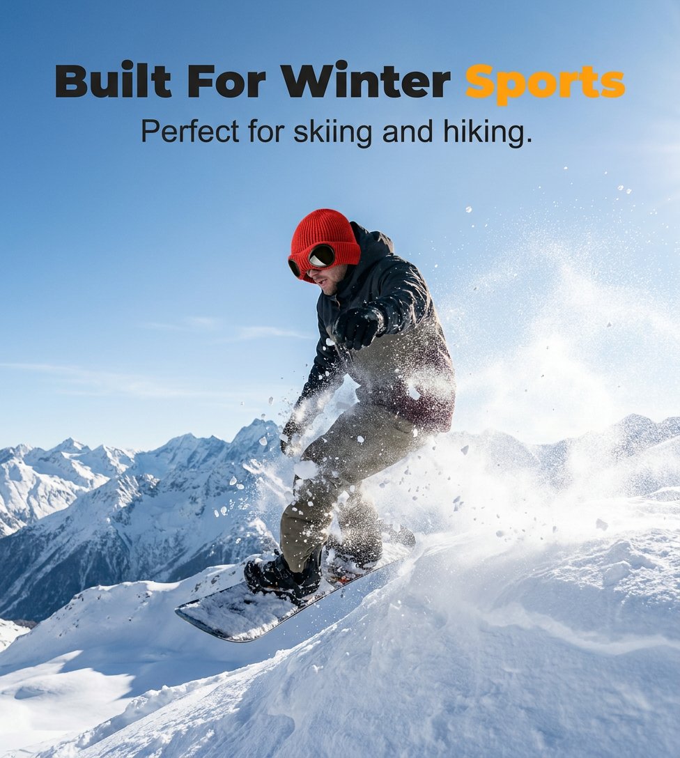 🌬️ Windproof Winter Beanie With Goggles, Warm Knit Hat for Outdoors