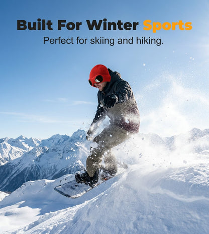 🌬️ Windproof Winter Beanie With Goggles, Warm Knit Hat for Outdoors