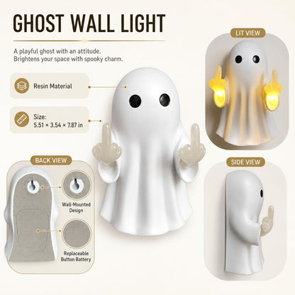 👻Ghost Wall Light - Cute Ghost Night Light with Middle Finger Gesture